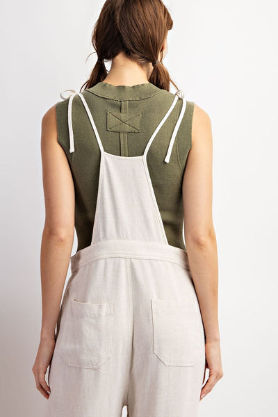 Tie Adjustable Sleeveless Jumpsuit