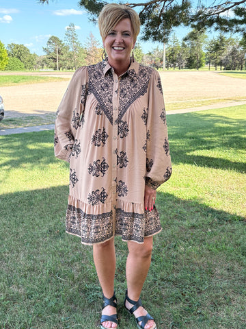 Border Printed Rayon Dress
