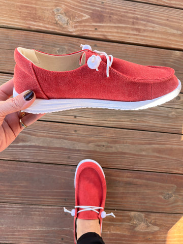Red Kayak Slip-on Shoes