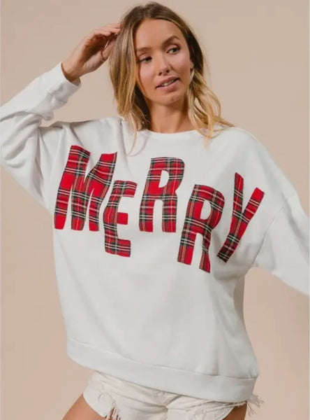 Plaid Merry Christmas Sweatshirt