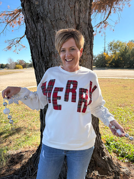 Plaid Merry Christmas Sweatshirt