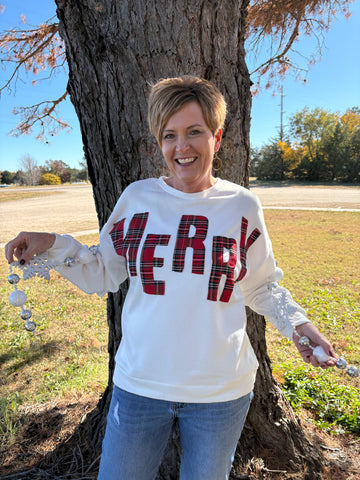 Plaid Merry Christmas Sweatshirt