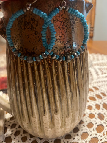Faux Turquoise and Navajo Pearl Earrings