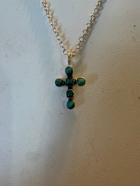 Small Turquoise Cross Necklace
