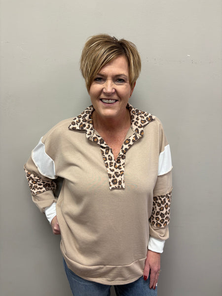 Animal Print Long Sleeve Sweatshirt