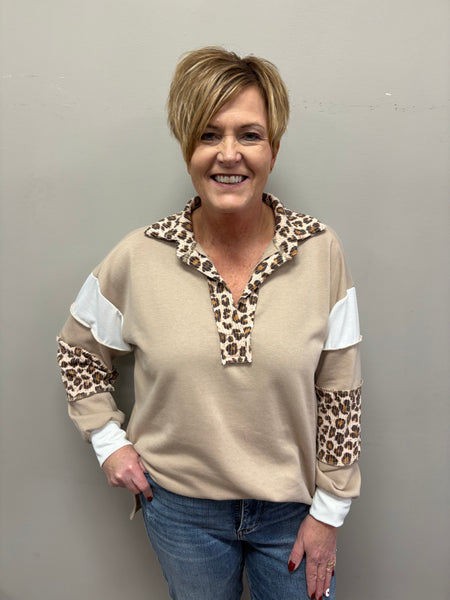 Animal Print Long Sleeve Sweatshirt
