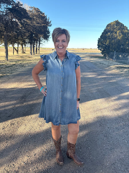Dark Denim Chambray Dress
