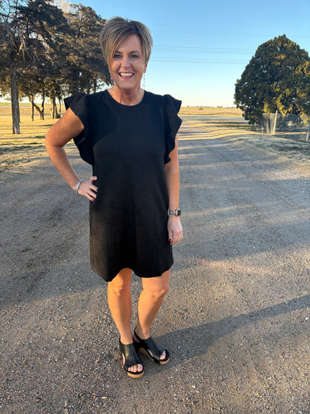 Rarely Wrong Ruffle Sleeve Dress