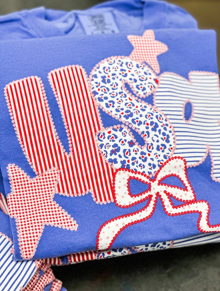 Patchwork Americana Bow Tee