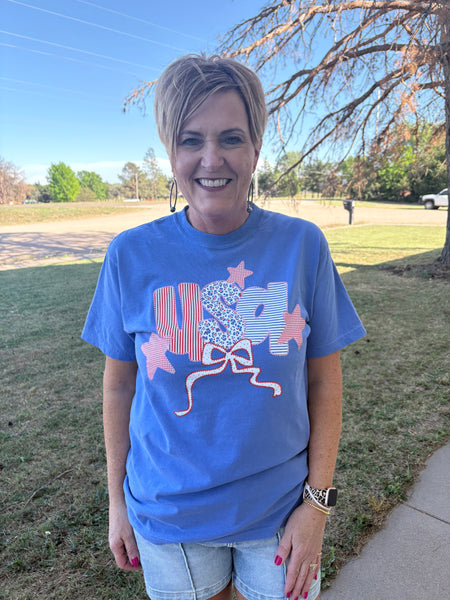 Patchwork Americana Bow Tee