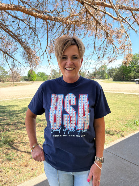 Navy USA Stars and Stripes Tee