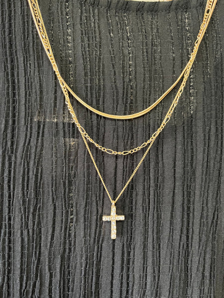 Layered Cross Necklace