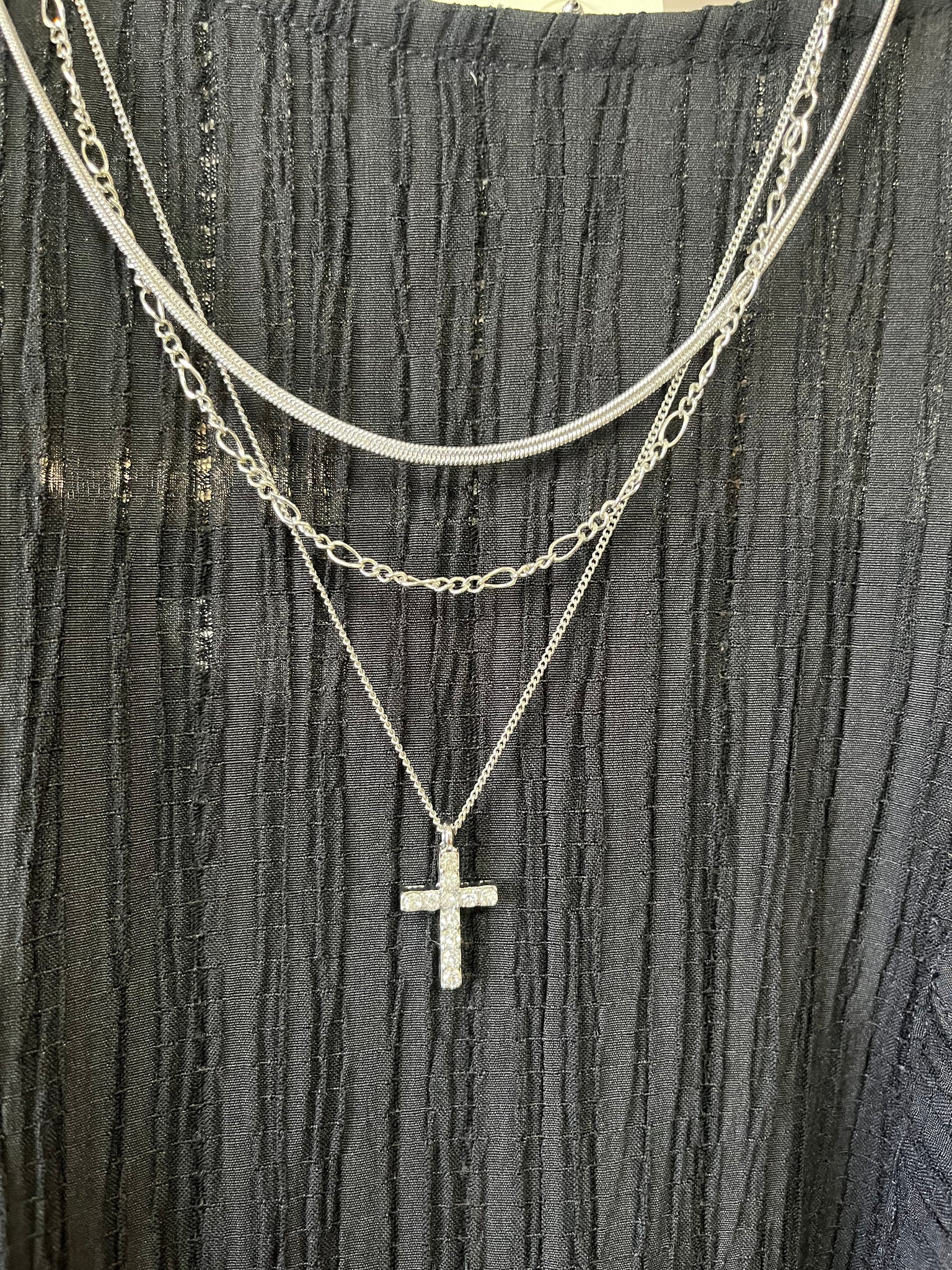 Layered Cross Necklace