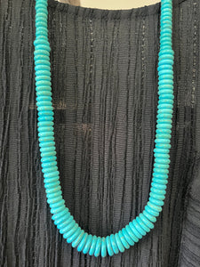 Faux Graduated Turquoise Disc Necklace