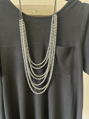 Faux Navajo Pearl Layered Necklace