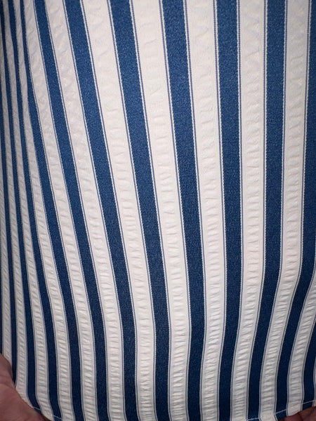 Chambray Striped Button Down Top