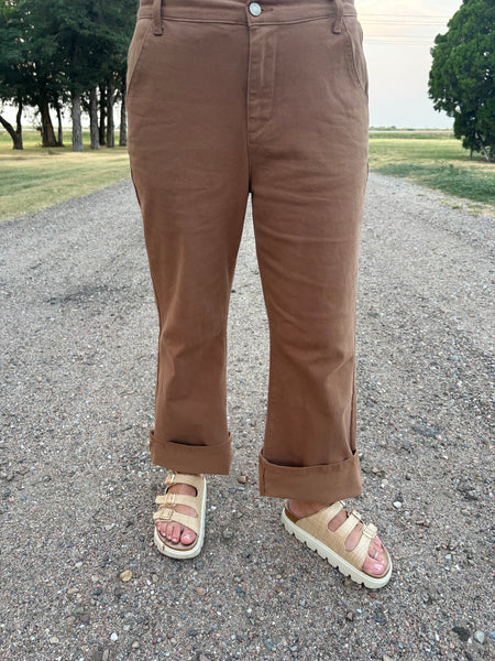 Crochet Pocket Flare Pants