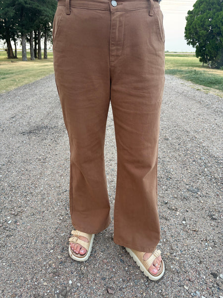 Crochet Pocket Flare Pants
