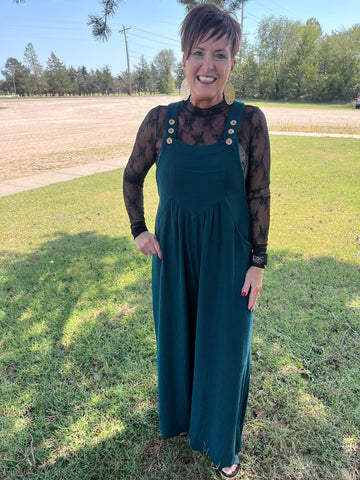 Hunter Green Wide Leg Jumpsuit