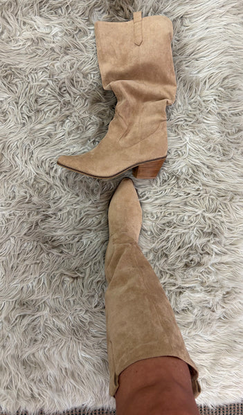 City Slicker Sand Faux Suede Boot