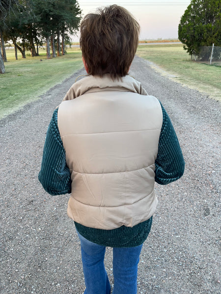 Solid Zip Up Puffer Vest