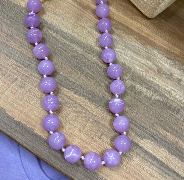 Light Purple Marble Statement Necklace