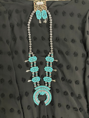 Turquoise Squash Blossom necklace