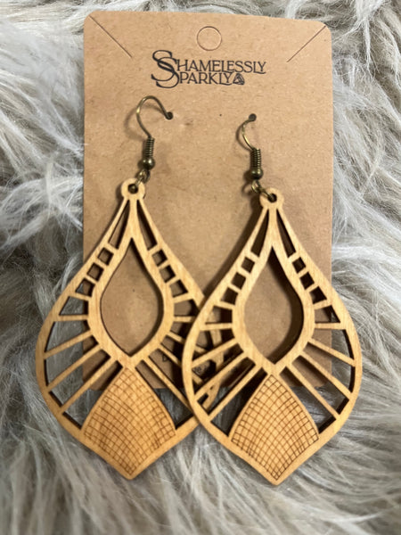 Bohemian Laser Cut Wooden Earrings