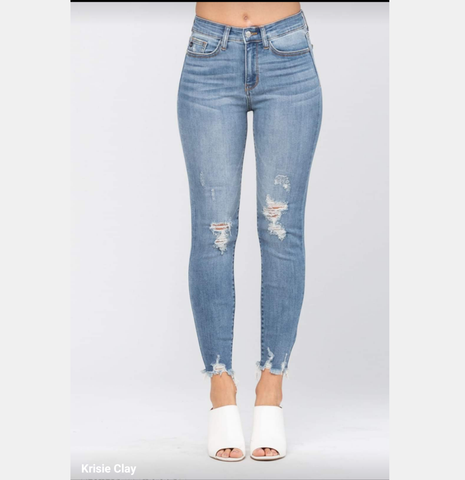 Curvy Distressed Skinny Jeans