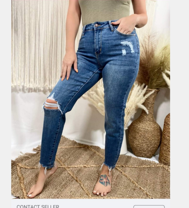 Curvy Shark Bite Judy Blue Jeans