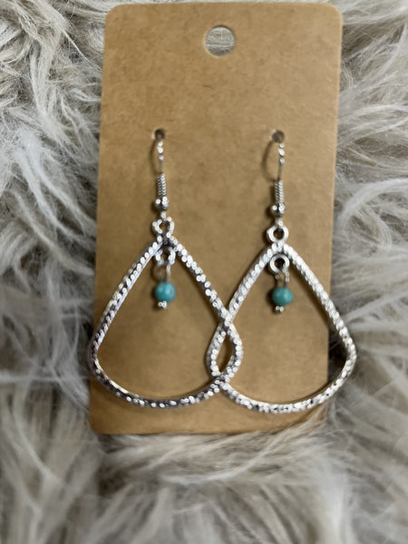 Turquoise Triangle Dangle Earrings