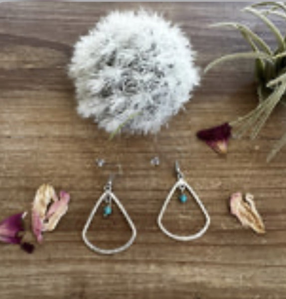 Turquoise Triangle Dangle Earrings